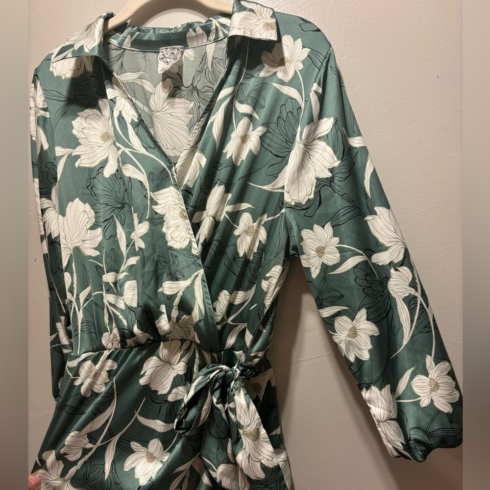 Sea Foam Green Wrap Dress